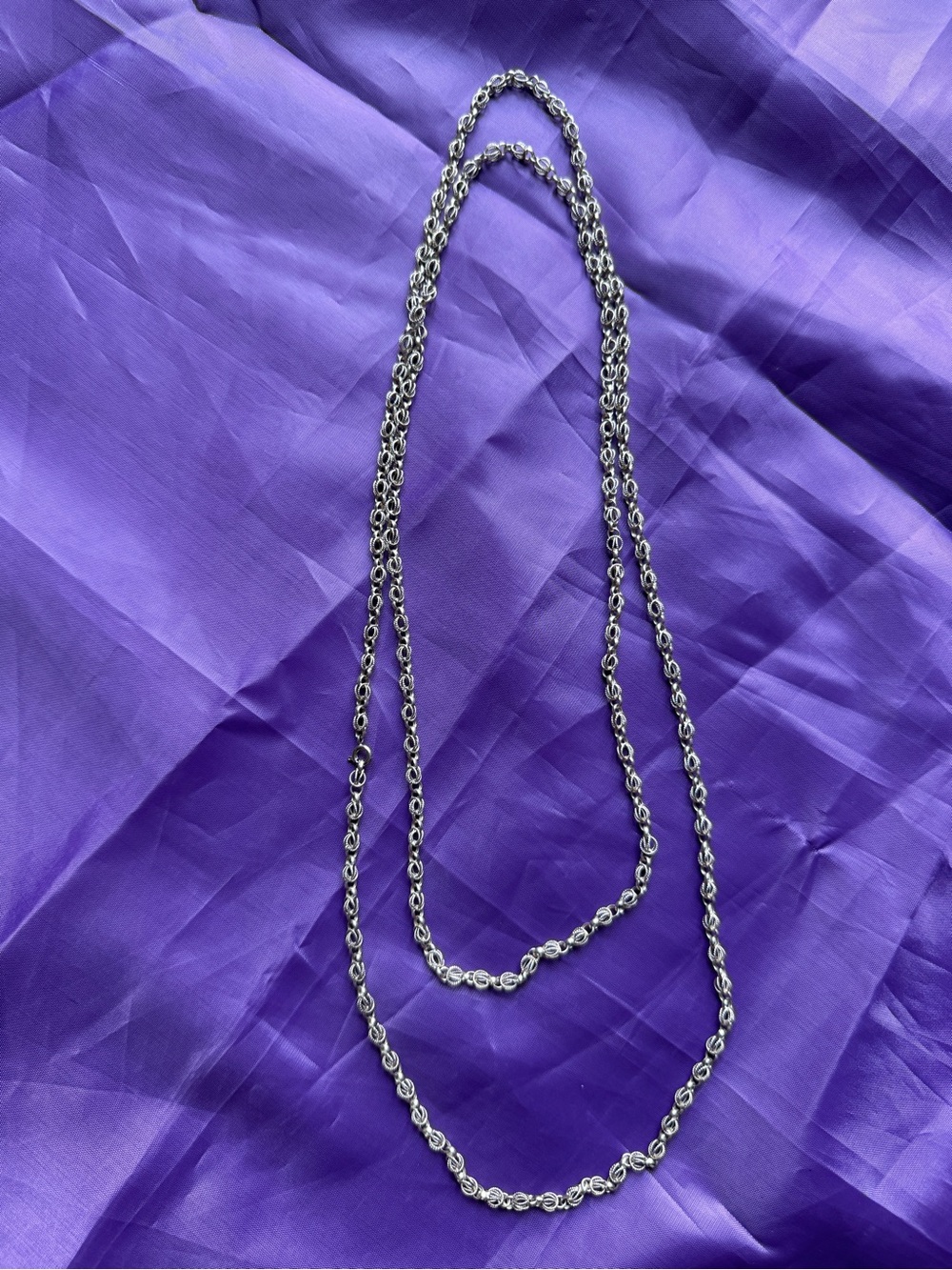 Vintage Silver Rope Chain Necklace For Men and Women 50” New Jewelry Necklace